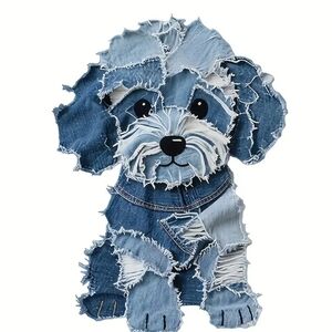 Blue Denim Dog 2D Heat Transfer Iron On